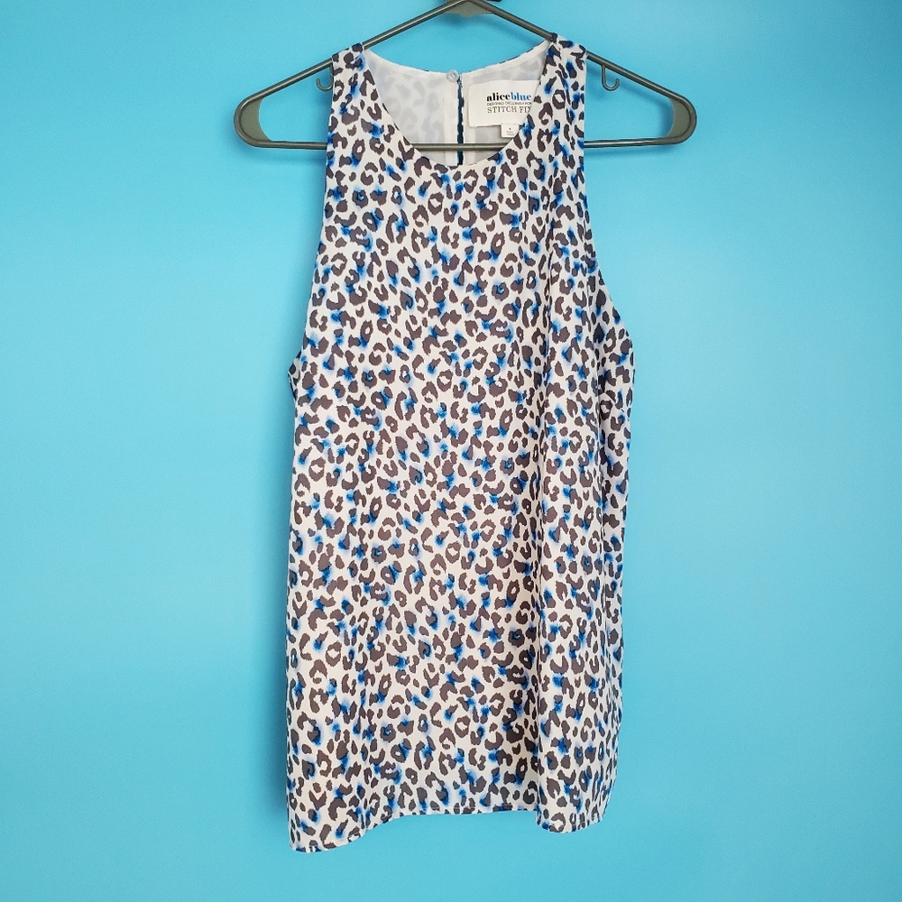 alice blue Cheetah Print Blouse Size Small Sleeveless
